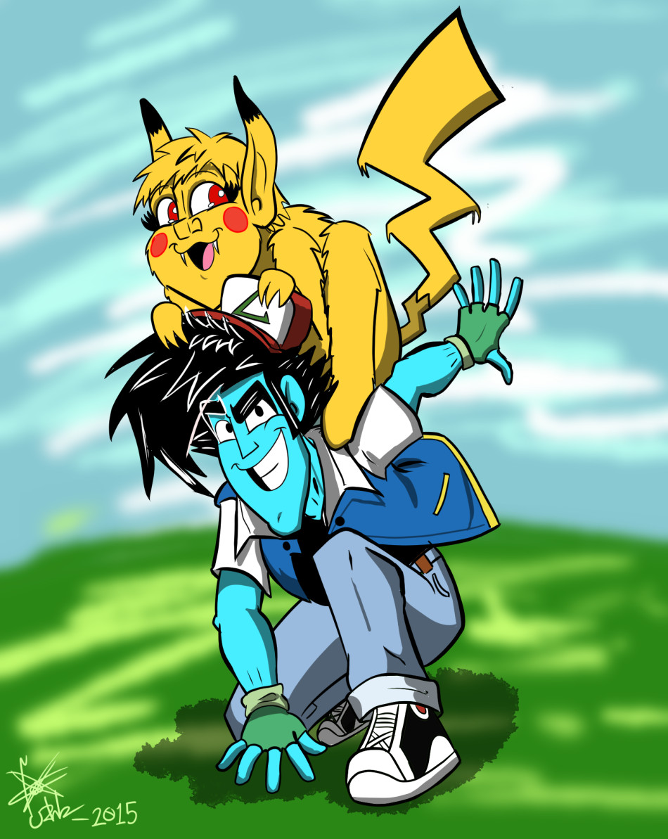 This is Halloween: Max and Beckula going as Ash and Pikachu